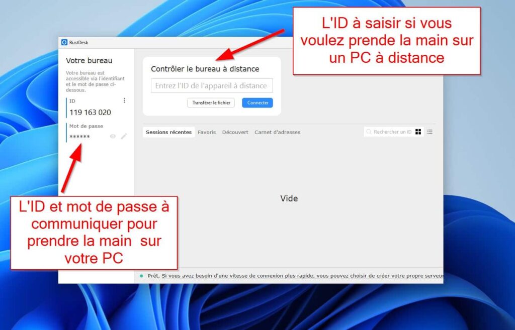Prendre-main-distance-RustDesk-Windows